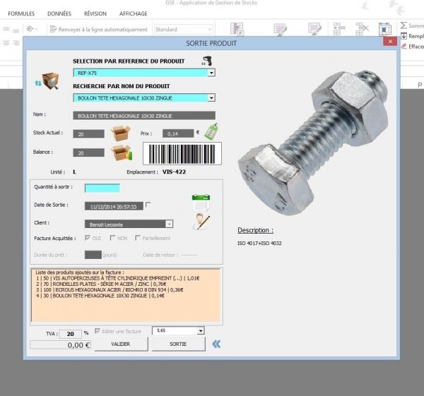 Gestion de stocks avec Excel