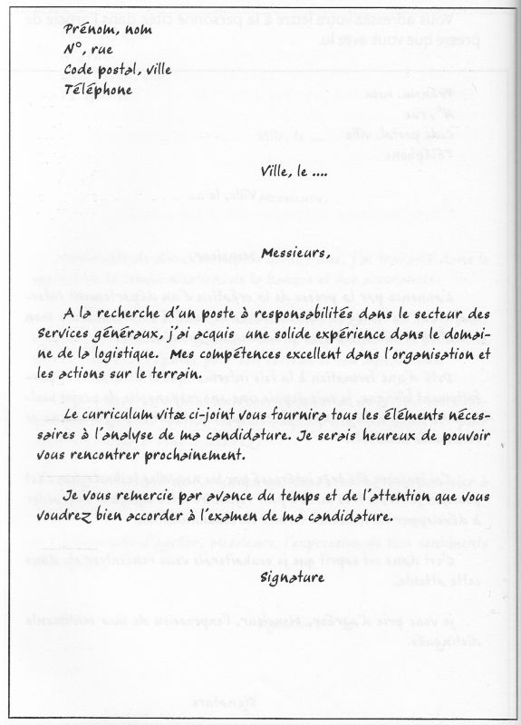 Rédiger une lettre de motivation