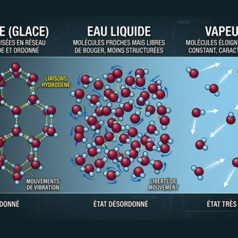 États de la matière et leurs transformations : solide, liquide, gaz et plasmas